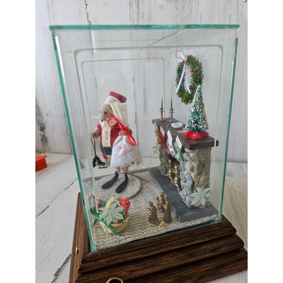Vintage Santa Christmas scene chimney musical Wiseman diorama unique - Picture 5 of 10